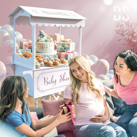 Candy Cart On Wheels For Parties With 40 Balloons Included PVC Dessert Cart For Weddings Baby Showers And Vendor Events