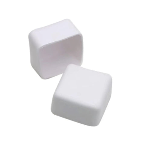 White Plastic Square End Cap For 1-5/8 Inch Strut Channel Ends, 50 Pack, Durable PVC Cap Covers Channel End