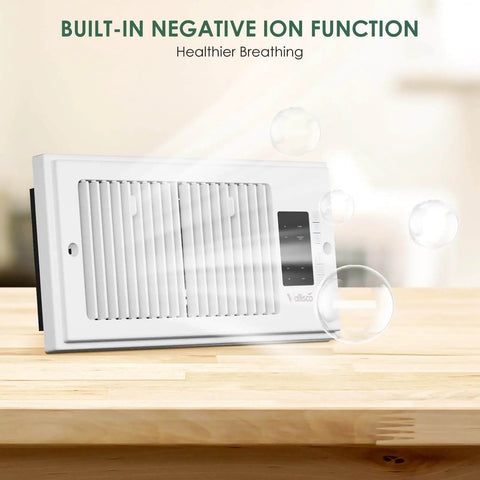 Register Booster Fan 4x10 for Home HVAC, 10 Speed Quiet Vent Fan with Negative Ion Technology, Thermostat and Remote