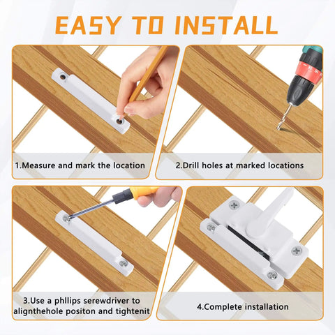 Maintain home security with a 4 pack of white sash locks for single-hung and double-hung windows; includes 16 screws for installation