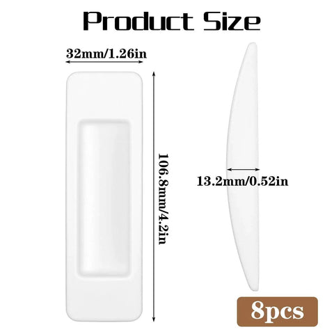 8 Pcs Plastic Cabinet Drawer Handles Self Adhesive 4 Color Set product dimensions showing white handle, 106.8mm by 32mm.