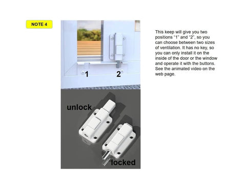 Sliding Glass Door Foot Lock (Kick Lock), Keyless Patio Door Secondary Security Lock with 2-Position Vent Lock, white