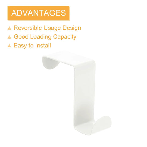 Over The Door Hooks,2pcs - Stainless Steel Door Hangers Hooks, S-Shaped Double Hooks in white with reversible design and easy installation.
