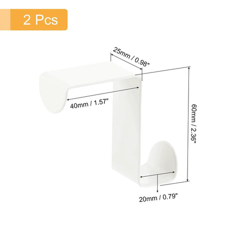 Over The Door Hooks,2pcs - Stainless Steel Door Hangers Hooks, S-Shaped Double Hooks for Hanging Clothes, Hats, Towels (White) with dimensions