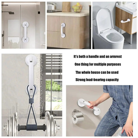 White Suction Cup Handle For Bathroom Kitchen Shower Doors Sliding Glass Cabinets And Drawers with stable adsorption, multi-use view