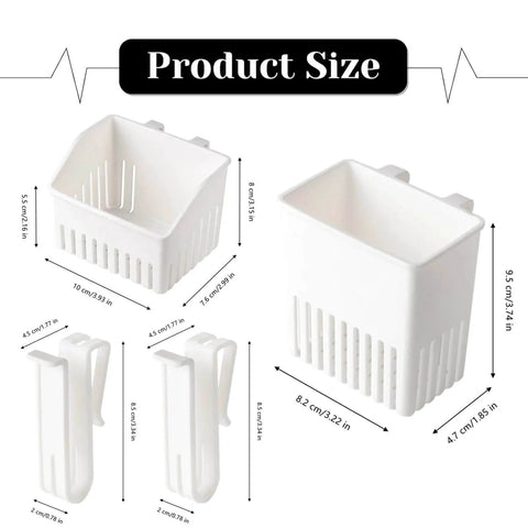 Dimensions of 3 Pcs Utensil Drying Rack Universal Cup Silverware Utensil Drying Holder Basket for Home Kitchen, White