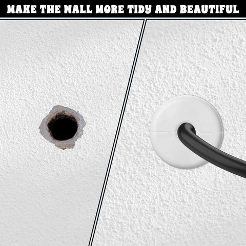 2 Pack Wall Grommets For Cables Pass Through Anti Slip Hole Covers For Walls And Furniture White showing installation comparison