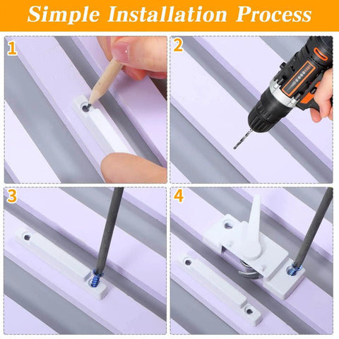 Installation process of 10-Pack Universal Window Sash Locks with white cam-action latches on a window frame.