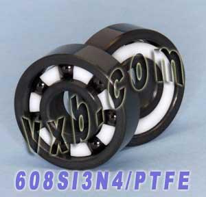 Wholesale 608 Full Ceramic Si3N4 Skate Bearing 8x22x7 Si3N4 Miniature Bearings-Pack of 20 - VXB Ball Bearings