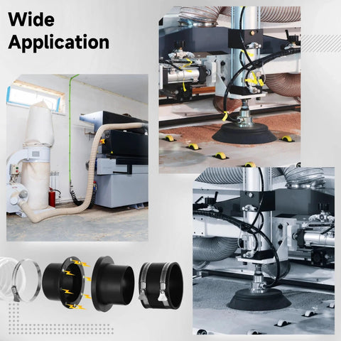 8-piece dust-collection kit for 4-in shop vac hoses with port connector and 3 couplers, woodworking dust hose system