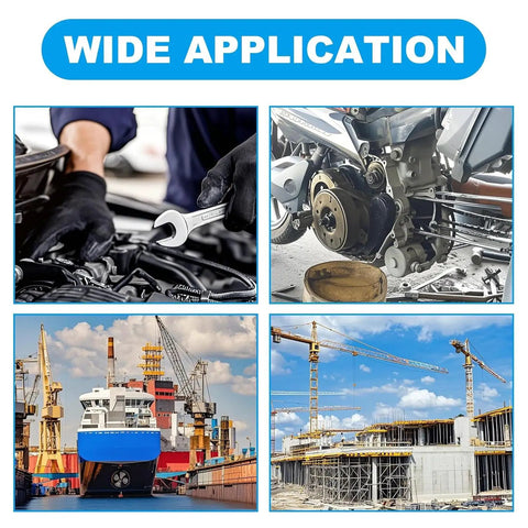 Applications of 120Pcs M4 Nylon Insert Lock Nuts 0.7mm Pitch for construction, machinery, marine, and automotive industries.