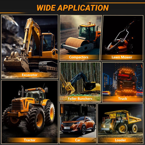 Wide application of Otobaijeni Hydraulic Pump 6C200-37300 6C200-37303 with images of various machinery like excavator and tractor.