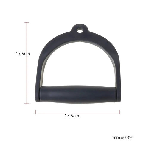 Wide Design Pull Rope Handle Grip For Cable Machines And Rope Training Heavy Duty D-Handle with dimensions and ergonomic design.