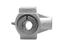 1-1/4 in wide-slot take-up single-row bearing with Kanigen Accu-Loc coating, white finish, 1.25 in bore, sealed ball bearing for linear slide unit