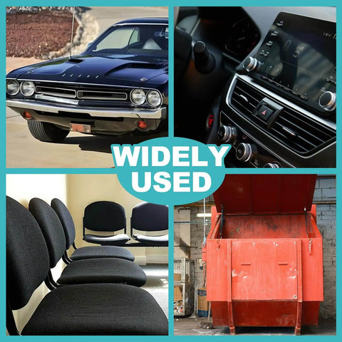 Collage of car front, dashboard, chairs, and dumpster symbolizing uses for DIY Friendly 1000 Pack 0.8mm Wave Staples for Plastic Welding.