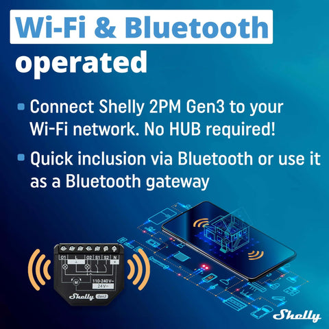 2 Channel WiFi Smart Relay Switch With Power Metering For Home Automation And Energy Monitoring, Bluetooth connectivity