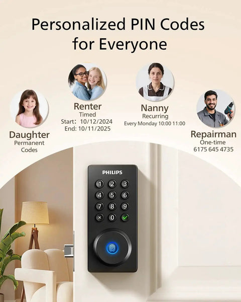 WiFi Smart Door Lock Deadbolt For Front Door Keyless Entry With Built In WiFi Remote Access App Unlock Fingerprint And Passcode Works With Alexa And Google Assistant Auto Lock Security with PIN code display
