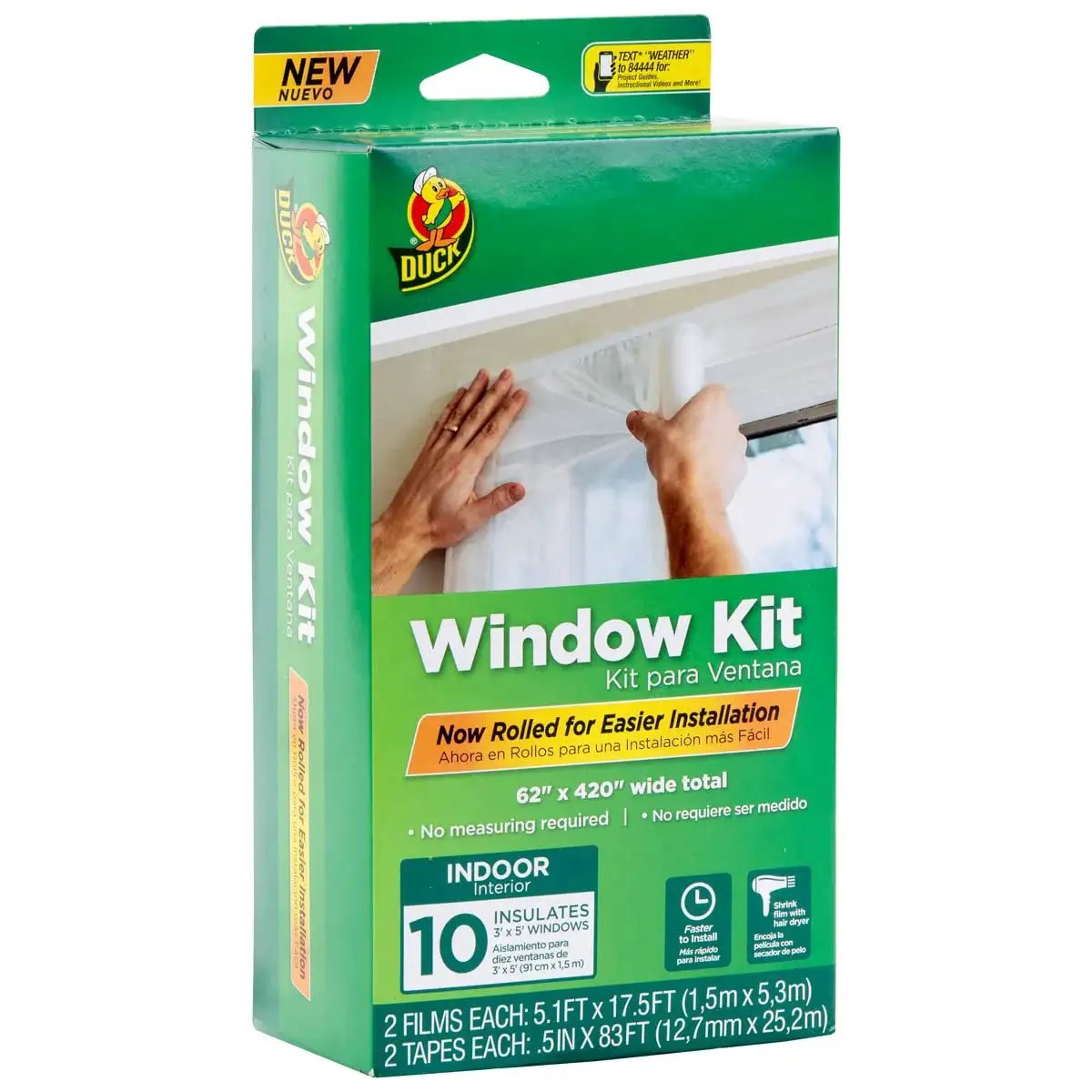 Window Insulation Kit With Rolled Shrink Film For Easy...