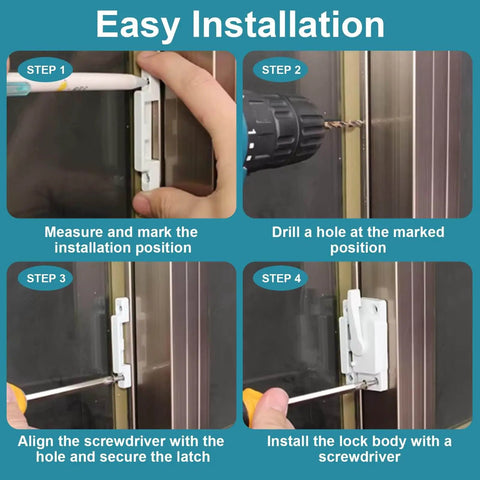 Installation guide for Premium Zinc Alloy Window Sash Locks 2 Pack Latch Replacement For Double Hung Vertical and Horizontal Windows