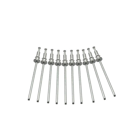 Window Regulator Rivets 10 Pcs Trim Clip Set Fits GM Chevy GMC Buick Cadillac - 10 silver rivets arranged in a row
