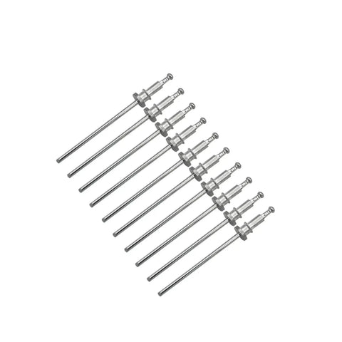10-Piece Window Regulator Rivets Trim Clip Set Fits GM Chevy GMC Buick Cadillac shown aligned, metal with head 0.197 in, shank 0.220 in