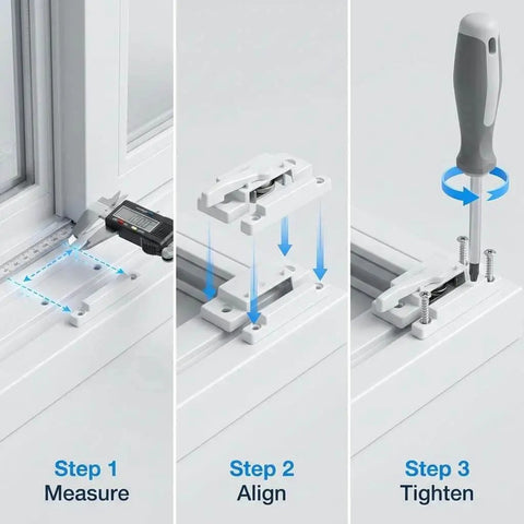 Installation process for 10 Pack Sliding Window Sash Locks Cam Action White For Vertical And Horizontal Sliding Windows Double Hung Window Sash Lock Set Left Or Right Opening Enhances Security And Prevents Forced Entry.