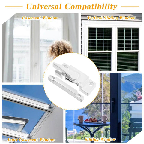 10-Pack Universal Window Sash Locks provide reinforced security with cam-action latches for double-hung and sliding windows.