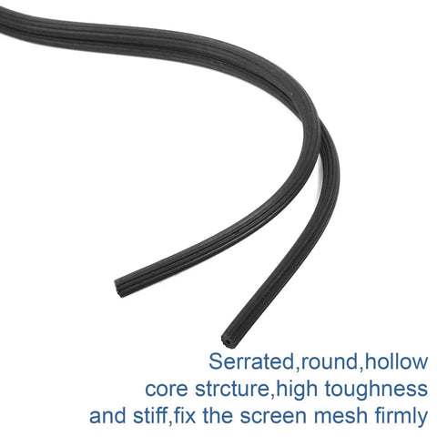 0.125 Inch Window Screen Spline 100 Foot Replacement Round Black Retainer For Window Repair Fits Groove Width 0.118 To 0.132 Inches