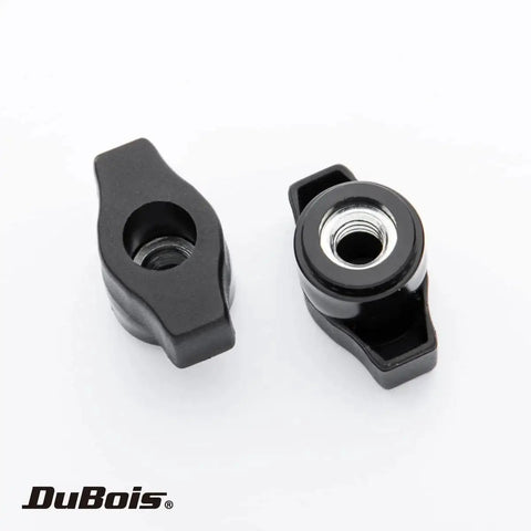 Ten Pack Quarter Inch Twenty Wing Knobs for T Track and Table Saw Accessories Featherboard Woodworking Jigs shown in black with steel insert