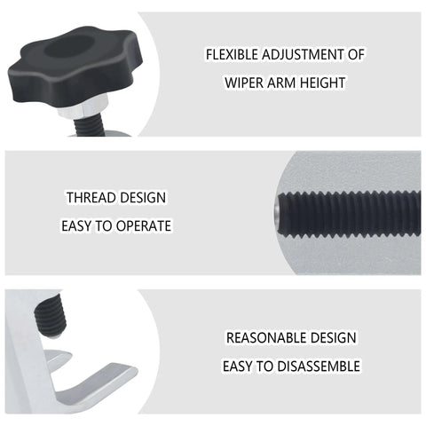 Close-up of Windshield Wiper Arm Removal Tool Kit features, showing screw mechanism and design details for flexible adjustment.