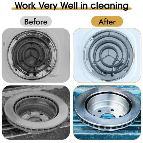 Before and after cleaning result with 6 Pieces Wire Brushes Set, Small Metal Brass/Stainless Steel/Nylon Brushes for Cleaning Metal Rust Remover