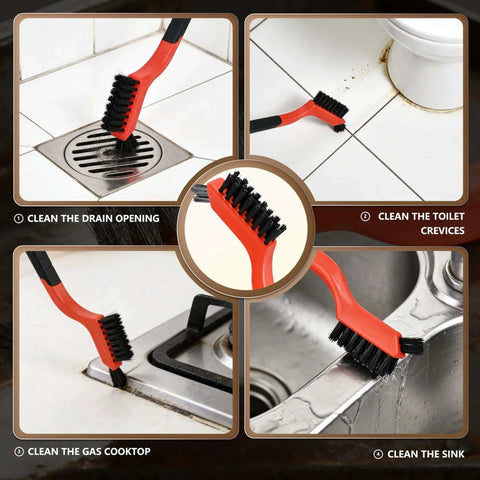 6 Pieces Wire Brushes Set, Nylon/Brass/Stainless Steel Bristles for Cleaning Welding Slag and Rust, used in kitchen and bathroom cleaning