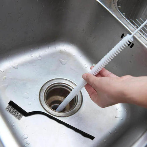 15 Pcs Mini Stainless Steel Wire Brush Set for Cleaning Welding Slag Rust with curved handle brush in sink drain