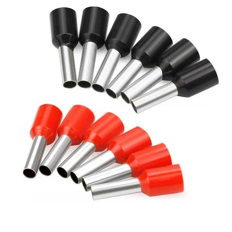 80 Piece Wire Ferrule Kit With 40 Black And 40 Red Insulated Terminal Crimps For 25 mm2 And 4 AWG Cables Silver Plated Ferrule Ends
