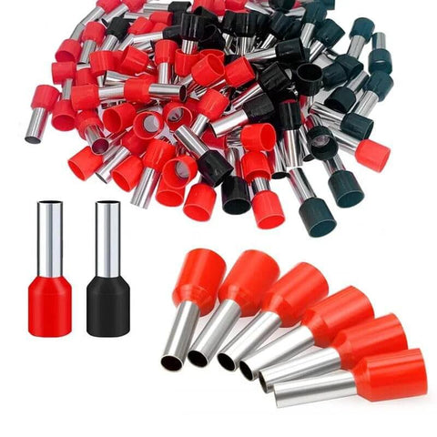80 Piece Wire Ferrule Kit With 40 Black And 40 Red Insulated Terminal Crimps For 25 mm2 And 4 AWG Cables Silver Plated Ferrule Ends