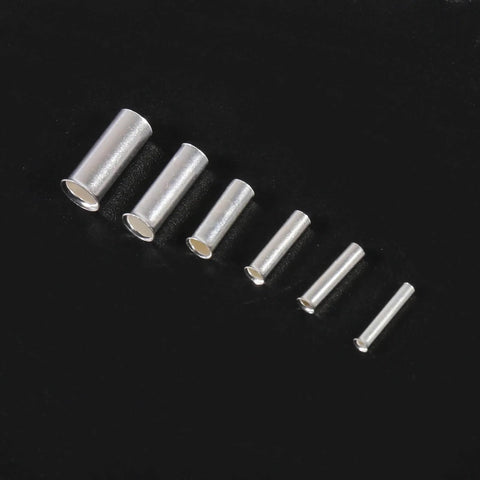 600 Pcs Wire Ferrules Kit With 7 Sizes Non Insulated Copper Crimp Terminals Tinned Copper Assortment for AWG 22 to 10 displayed