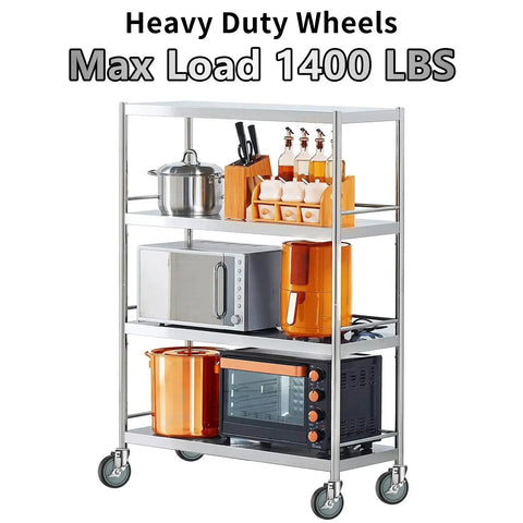 Metal shelving unit with kitchen appliances on 5 inch stem casters for wire shelving heavy duty swivel wheels with brakes set of 4