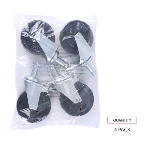 Premium Wire Shelving Casters Set Of Four With 600 Pound Per Caster Capacity Gray Finish in package front view