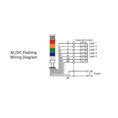 4 Layer LED Tower Light Industrial Warning Signal With Holder Red Green Yellow Blue Indicators wiring diagram