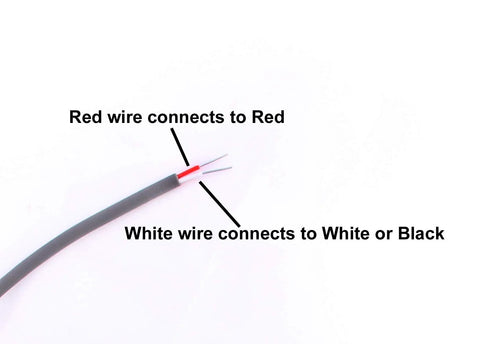 Close-up of wiring instructions showing red and white wire connections for Water Air And Solar Temperature Sensor Replacement For Jandy And Zodiac AquaLink RS Compatible 7790 7791 7784 7786 7789.