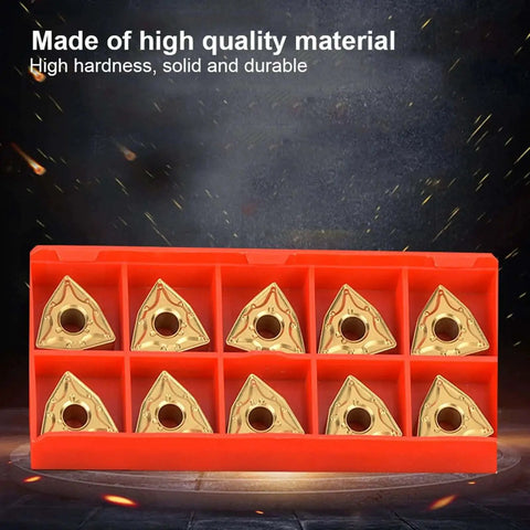 10 Pack WNMG432 Carbide Inserts For CNC Lathe Turning Tools Replacement In Tool Holders Beefy, Heavy Duty Coated Inserts
