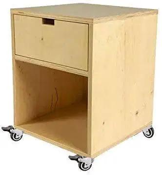 Wooden cabinet with installed 1 Inch Small Caster Wheels With 4 Brakes And Screws, 90 Lb Load Capacity, low profile silent castors.