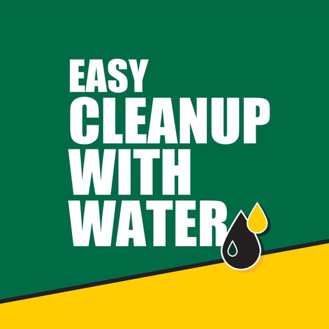 Image with text 'Easy Cleanup with Water' promoting Ultimate Wood Glue 1416 III For Interior And Exterior Applications Waterproof Formula Cleans Up With Water.