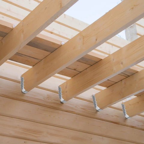 Installed 20 Pcs 2x10 Joist Hangers, 20 Gauge Metal Face Mount Joist Hanger, Lu210 Joist Hangers Galvanized, Hurricane Ties for Rafter