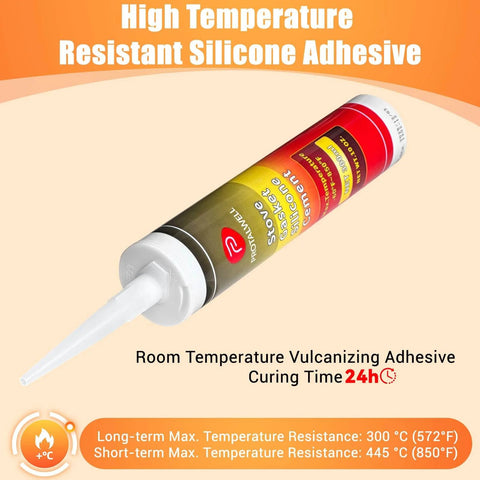 Wood Stove Door Gasket Cement High Temp RTV Silicone Adhesive Up To 850F For Fiberglass Gasket Rope Seals Sealant For Wood Stoves
