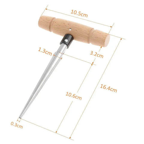 Tapered Hand Held Reamer For Woodworking And Guitar Luthier Projects Pro Grade T Handle 4 Fluted Chamfer Reaming Bit