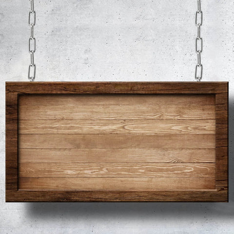 Hanging wooden frame with 20 Feet x 5/32 Inch Stainless Steel Chain Link, Heavy Duty, Rust Proof Coil Chain Metal Utility Chain