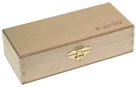 Wooden storage chest for Basic Knife Set With Three Knives And Ten Blades In A 14 Piece Sturdy Wooden Storage Chest For Lightweight Precision Cutting