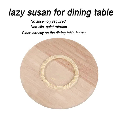 Top view of Large 28-Inch Wooden Lazy Susan Turntable For Dining Table Centerpiece With 360 Degree Silent Smooth Rotation