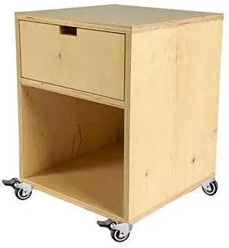 Wooden cabinet with 2 inch heavy duty caster wheels set of 4 with 2 brakes and bolts up to 440 lbs each equipped for smooth mobility.